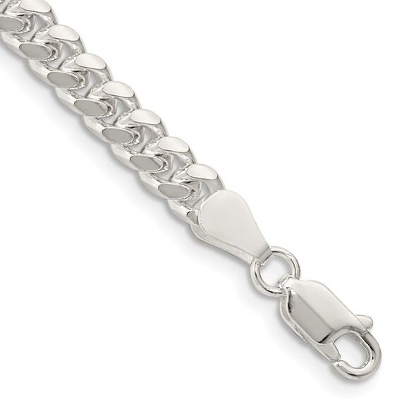 Kazi Luxury Sterling Silver 5mm Domed w/ Side D/C Curb Chain